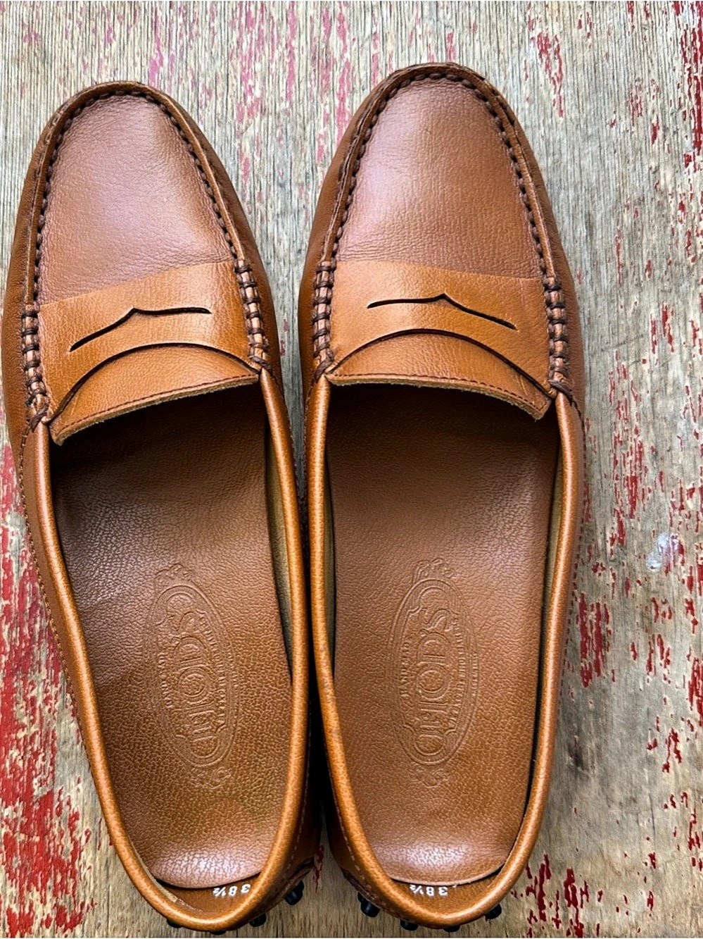 Tod's Gommino Leather Driving Loafers Brown EU 38 1/2